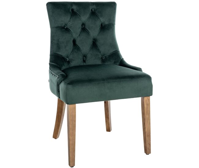Silla de comedor aberdeen en terciopelo verde oscuro 58x55x92 cm
