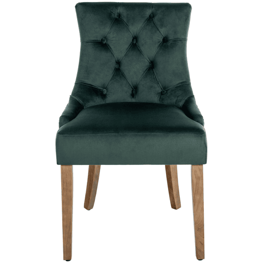 Silla De Comedor Aberdeen En Terciopelo Verde oscuro 58X55X92 cm