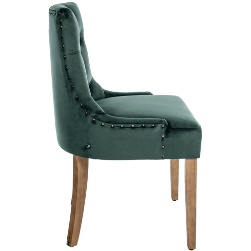 Silla De Comedor Aberdeen En Terciopelo Verde oscuro 58X55X92 cm
