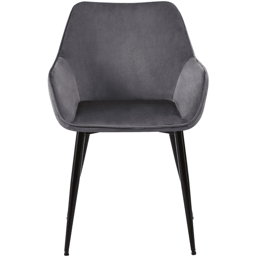 Silla de comedor Vessa Terciopelo Gris oscuro 63X52X82 cm