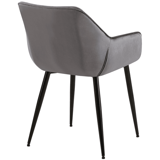Silla de comedor Vessa Terciopelo Gris oscuro 63X52X82 cm