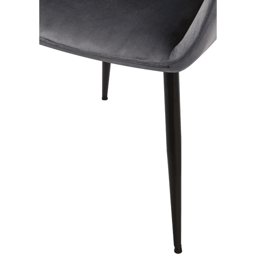 Silla de comedor Vessa Terciopelo Gris oscuro 63X52X82 cm