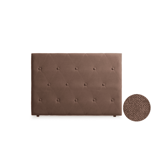 Cabeceira Estofada VENICE Aqualine 220x115x12 cm - CHOCOLATE - Moonia