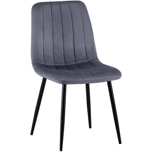 Silla De Comedor Dijon Terciopelo Gris oscuro 53X45X88 cm