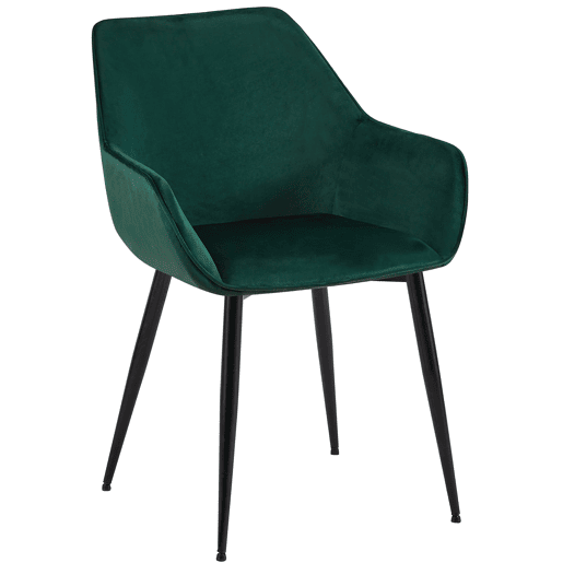 Silla de comedor Vessa Terciopelo Verde 63X52X82 cm