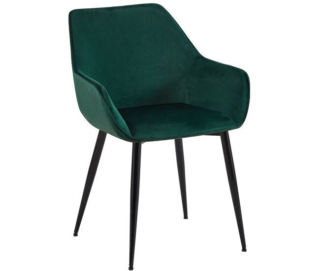 Silla de comedor Vessa Terciopelo Verde 63X52X82 cm