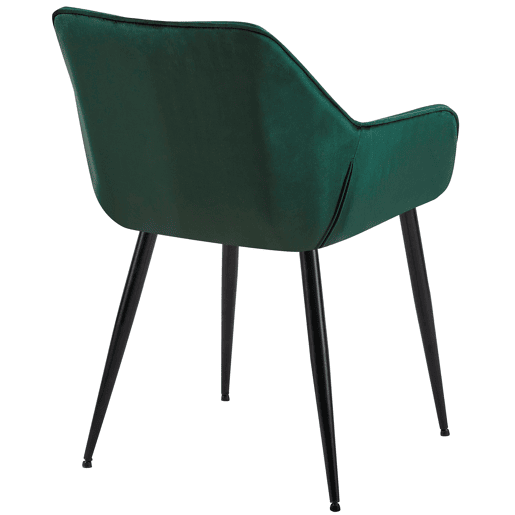 Silla de comedor Vessa Terciopelo Verde 63X52X82 cm