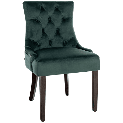 Silla De Comedor Aberdeen En Terciopelo Verde oscuro 58X55X92 cm