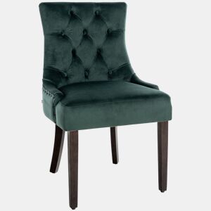 Silla De Comedor Aberdeen En Terciopelo Verde oscuro 58X55X92 cm