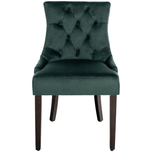 Silla De Comedor Aberdeen En Terciopelo Verde oscuro 58X55X92 cm