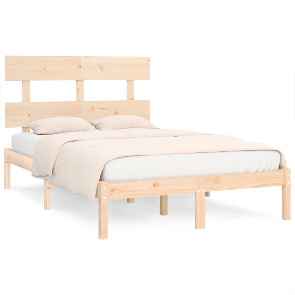 Estructura de cama de madera maciza king size 150x200 cm