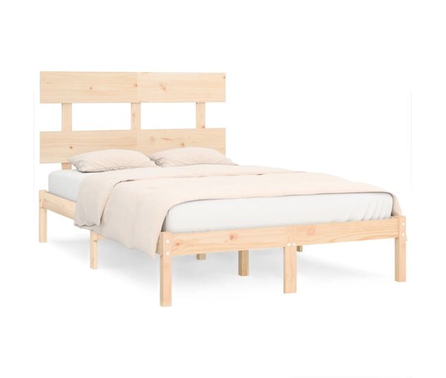 Estructura de cama de madera maciza king size 150x200 cm