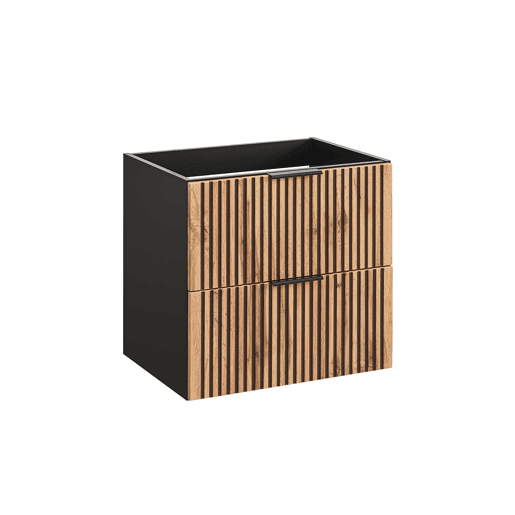Móvel sob-lavatório 60cm Gaia Madeira e Preto