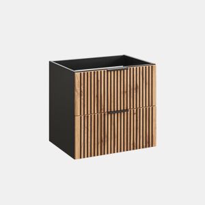 Móvel sob-lavatório 60cm Gaia Madeira e Preto