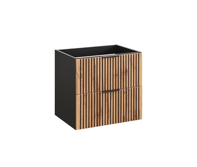 Mueble bajo lavabo 60cm gaia madera y negro