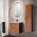 Conjunto mueble lavabo individual encastrado y columna Gaia Conjunto mueble lavabo individual encastrado y columna Gaia Madera