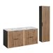 Conjunto mueble doble lavabo encastrado y columna Gaia Conjunto mueble doble lavabo encastrado y columna Gaia Madera