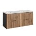 Conjunto mueble doble lavabo encastrado y columna Gaia Conjunto mueble doble lavabo encastrado y columna Gaia Madera