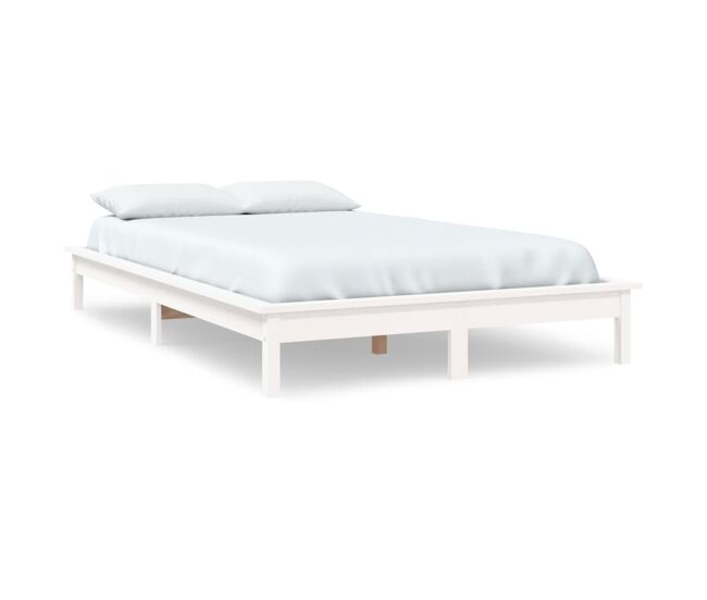 Estructura de cama madera maciza de pino blanco 180x200 cm
