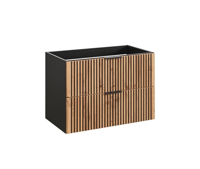 Mueble bajo lavabo 80cm gaia madera y negro
