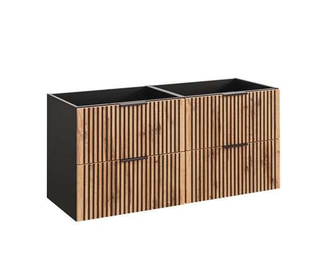 Mueble bajo lavabo 120cm gaia madera y negro