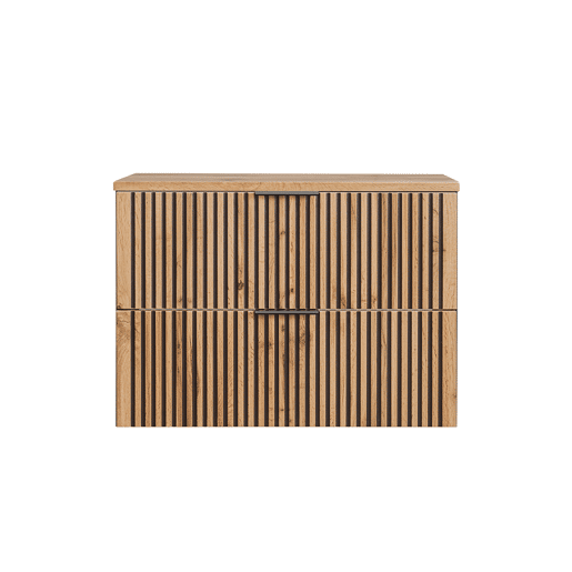 Móvel sob-lavatório 80cm plano de toilette Gaia Madeira e Preto