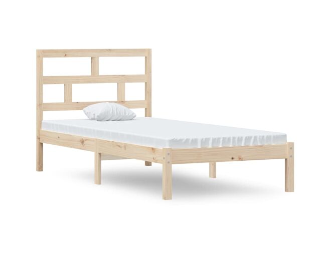 Estructura de cama madera maciza 90x190 cm