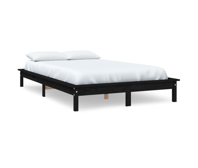 Estructura de cama madera maciza de pino negro 180x200 cm