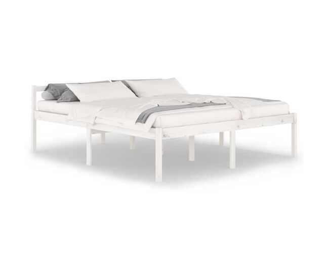Estructura de cama madera maciza de pino blanco 180x200 cm