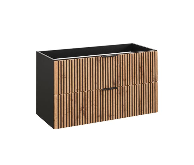 Mueble bajo lavabo 100cm gaia madera y negro