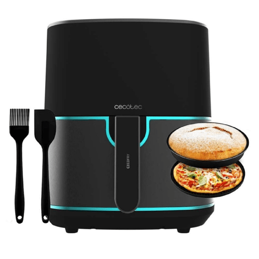 Cecotec Fritadeira dietética digital de 1500 W, 5,5 l de capacidade, acabamentos em aço inoxidável e pacote de acessórios.