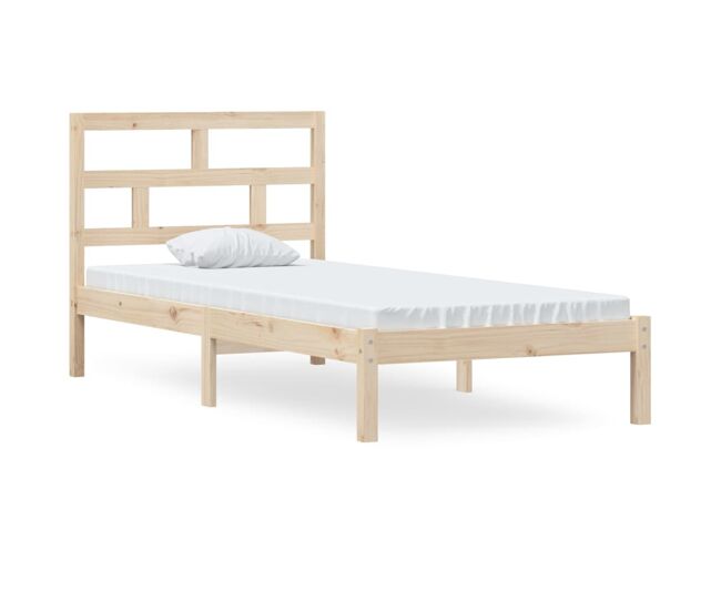 Estructura de cama madera maciza de pino 90x200 cm
