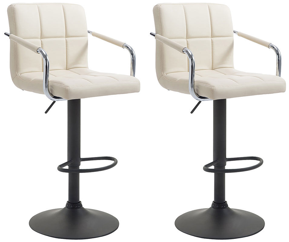 Set de 2 taburete de bar - lucy v2 - simil cuero 112x54x46 cm