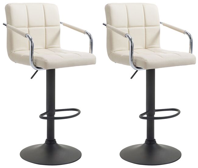 Set de 2 taburete de bar - lucy v2 - simil cuero 112x54x46 cm