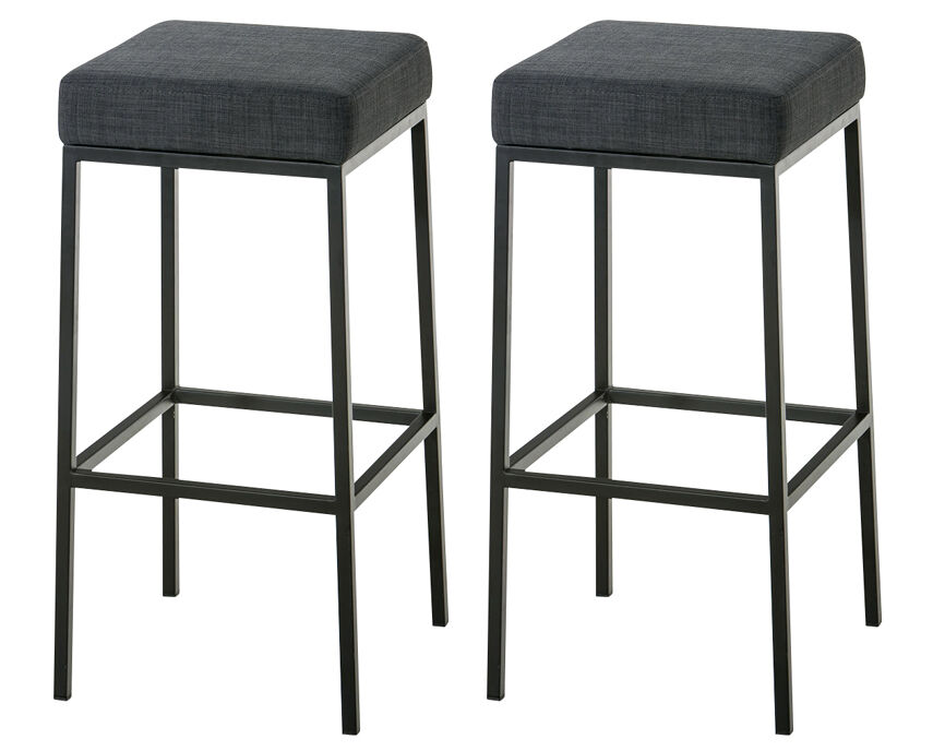 Set de 2 taburetes montreal en tela 80x37x37 cm