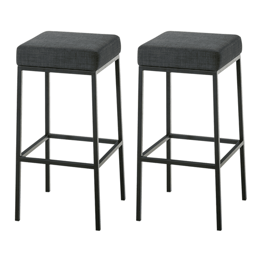 Conjunto de 2 bancos de tecido Montreal 80x37x37 cm