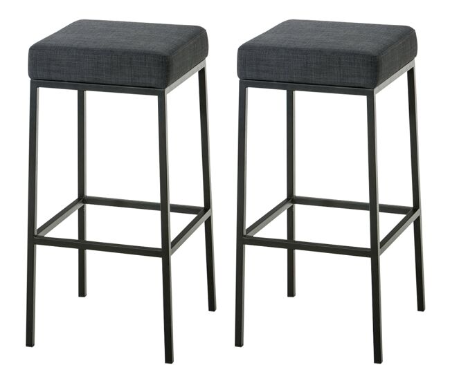 Set de 2 taburetes montreal en tela 80x37x37 cm