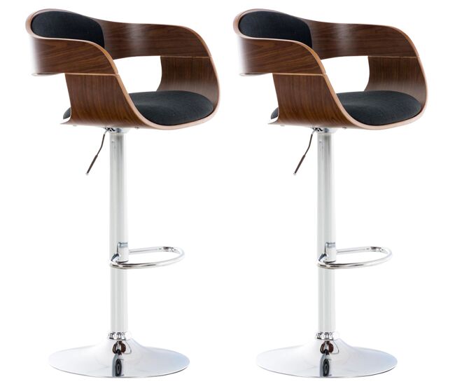 Set de 2 taburetes kingston en tela 102x58x48 cm
