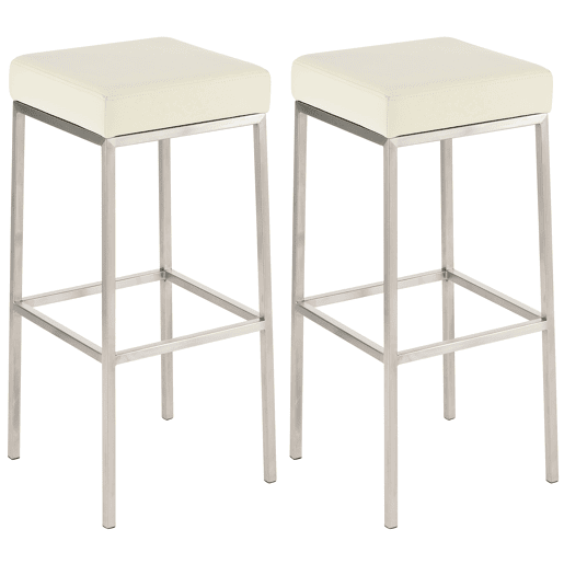 Conjunto de 2 bancos de bar - Montreal 85 - Pele sintética 85x37x37 cm
