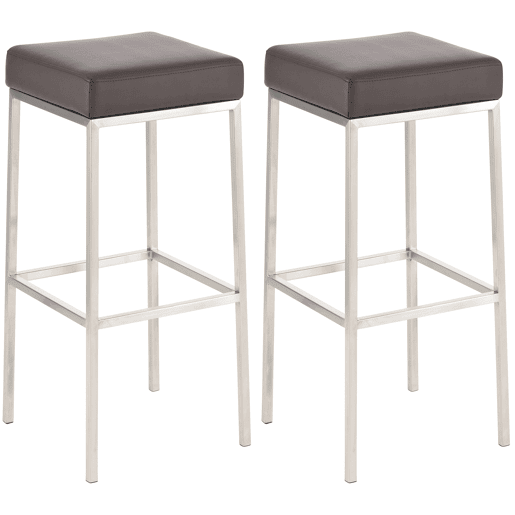 Conjunto de 2 bancos de bar - Montreal 85 - Pele sintética 85x37x37 cm