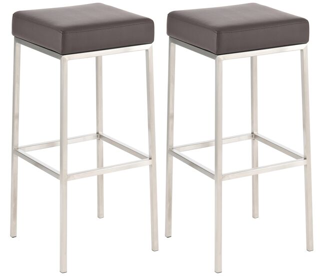 Set de 2 taburete de bar - montreal 85 - simil cuero 85x37x37 cm