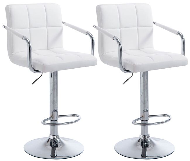 Set de 2 taburete de bar - lucy v2 - simil cuero 112x54x46 cm