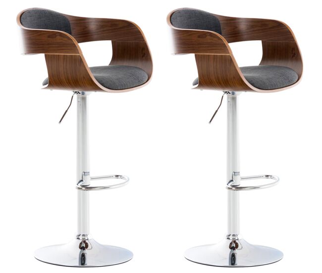 Set de 2 taburetes kingston en tela 102x58x48 cm