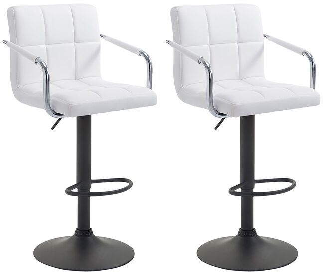 Set de 2 taburete de bar - lucy v2 - simil cuero 112x54x46 cm