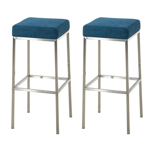 Conjunto de 2 bancos de tecido Montreal 80x37x37 cm