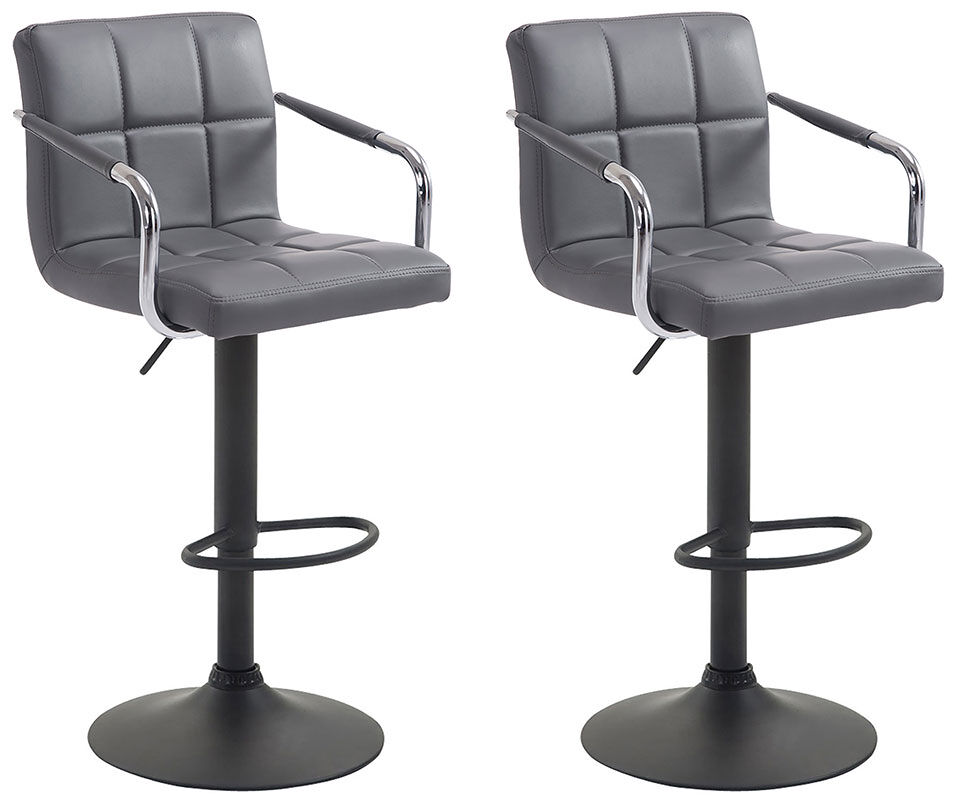 Set de 2 taburete de bar - lucy v2 - simil cuero 112x54x46 cm