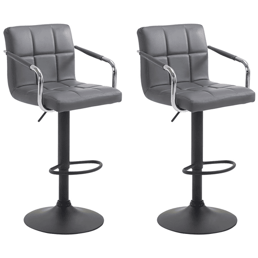 Conjunto de 2 bancos de bar - Lucy V2 - Pele Simil 112x54x46 cm