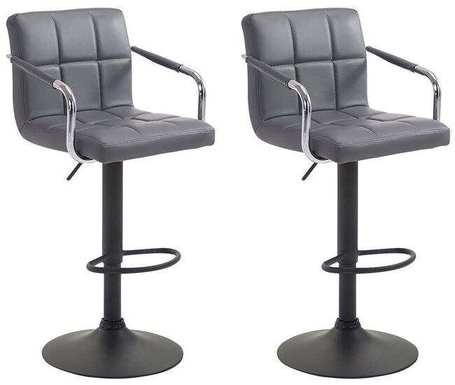 Set de 2 taburete de bar - lucy v2 - simil cuero 112x54x46 cm
