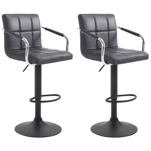 Conjunto de 2 bancos de bar - Lucy V2 - Pele Simil 112x54x46 cm