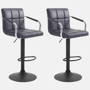 Conjunto de 2 bancos de bar - Lucy V2 - Pele Simil 112x54x46 cm